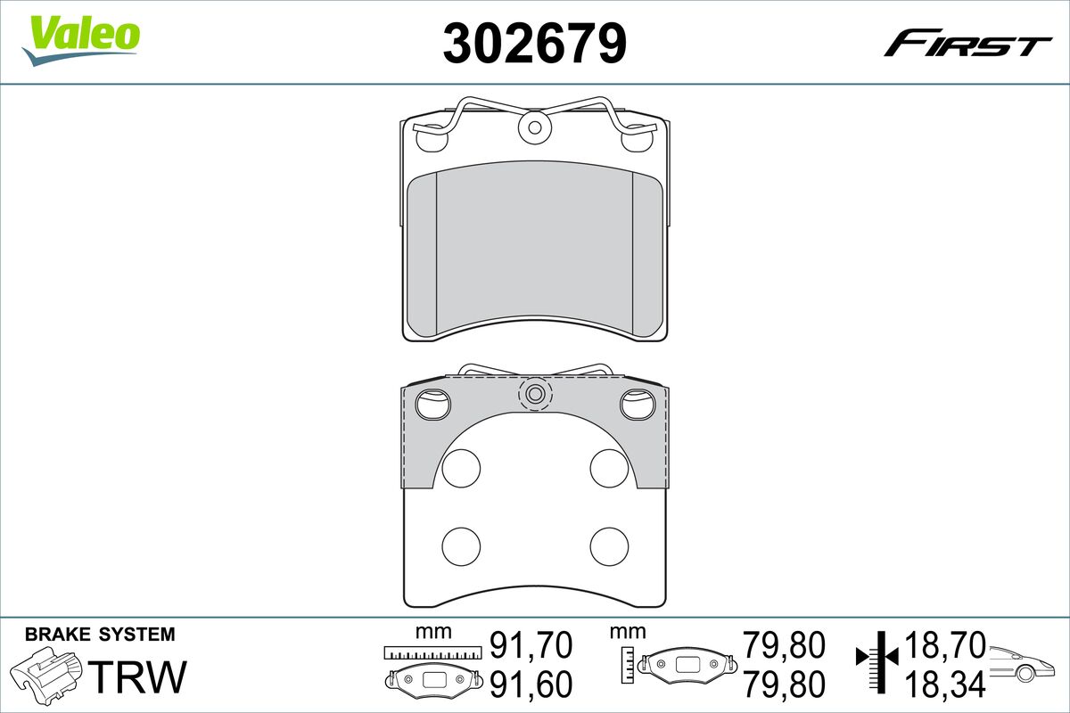 VALEO Fékbetét, mind 302679_VALEO